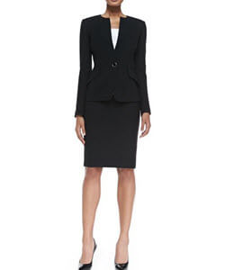 woman in black suit