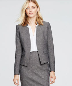 woman in gray suit